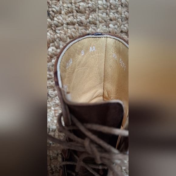 Ralph Lauren Womens Sz 9 AA Brown Leather Lace-Up Ankle Mid-Calf Boot Italy 70 - Picture 7 of 11
